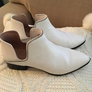 Nordstrom Halogen White Leather Booties size 10